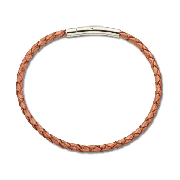 COPPER FINE PLAITED BRACELET 19CM