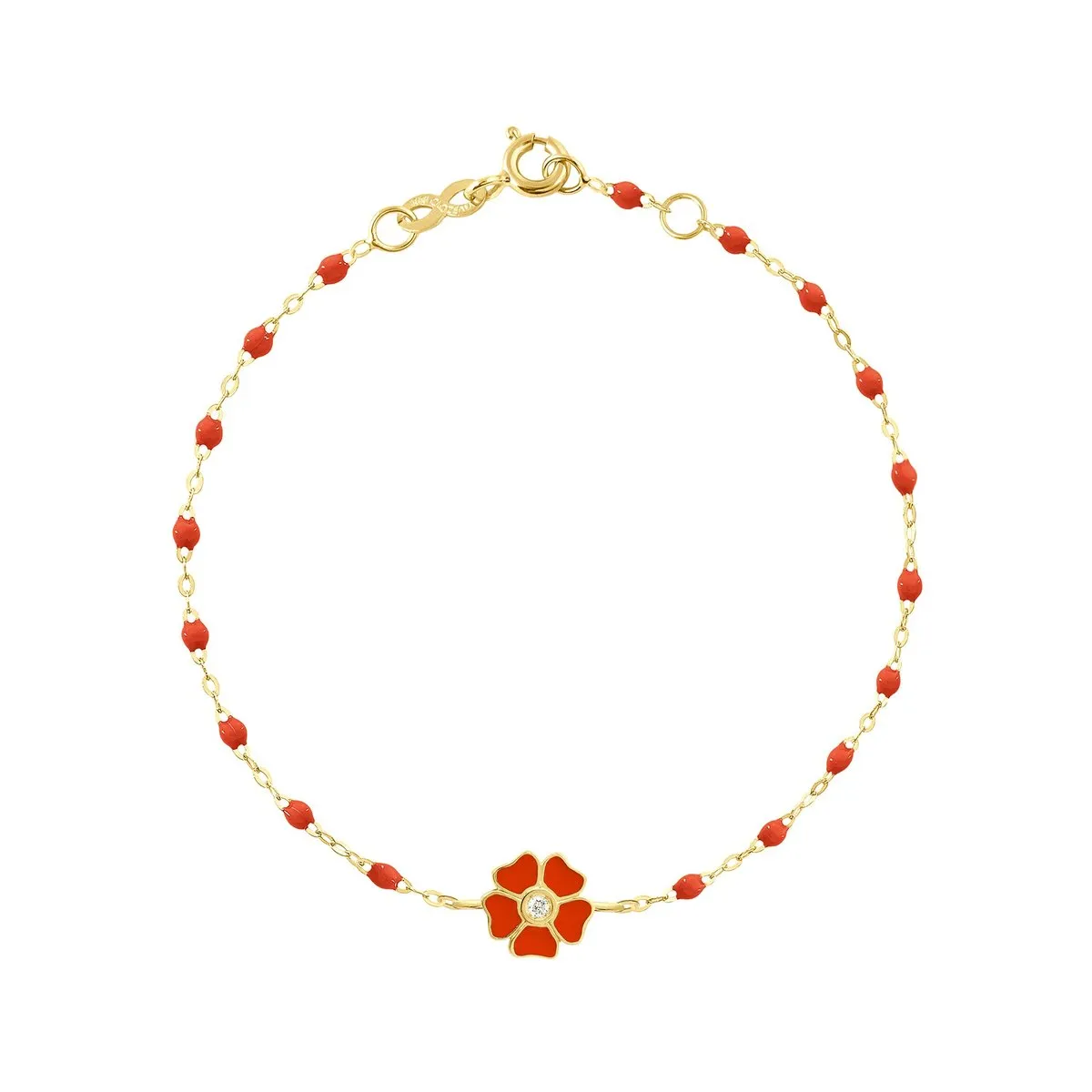 Coral  Classic Gigi flower diamond bracelet-18k Yellow Gold