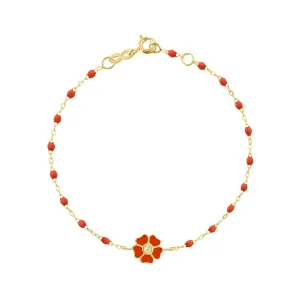 Coral  Classic Gigi flower diamond bracelet-18k Yellow Gold