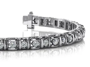 Cross Directional Link Lab-Grown Diamond Bracelet with 3.04 ct.(finished) 2.7mm