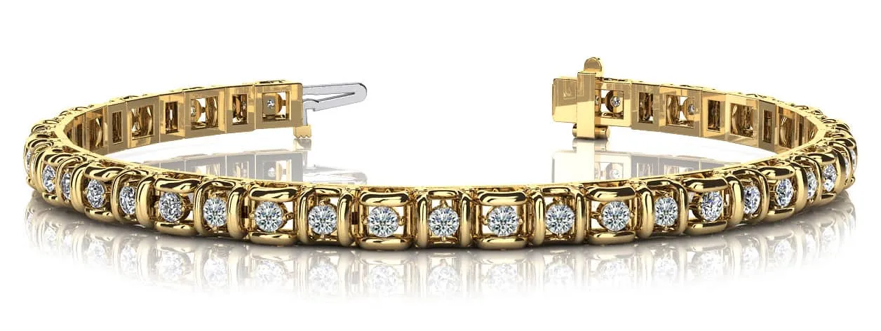 Cross Directional Link Lab-Grown Diamond Bracelet with 3.04 ct.(finished) 2.7mm