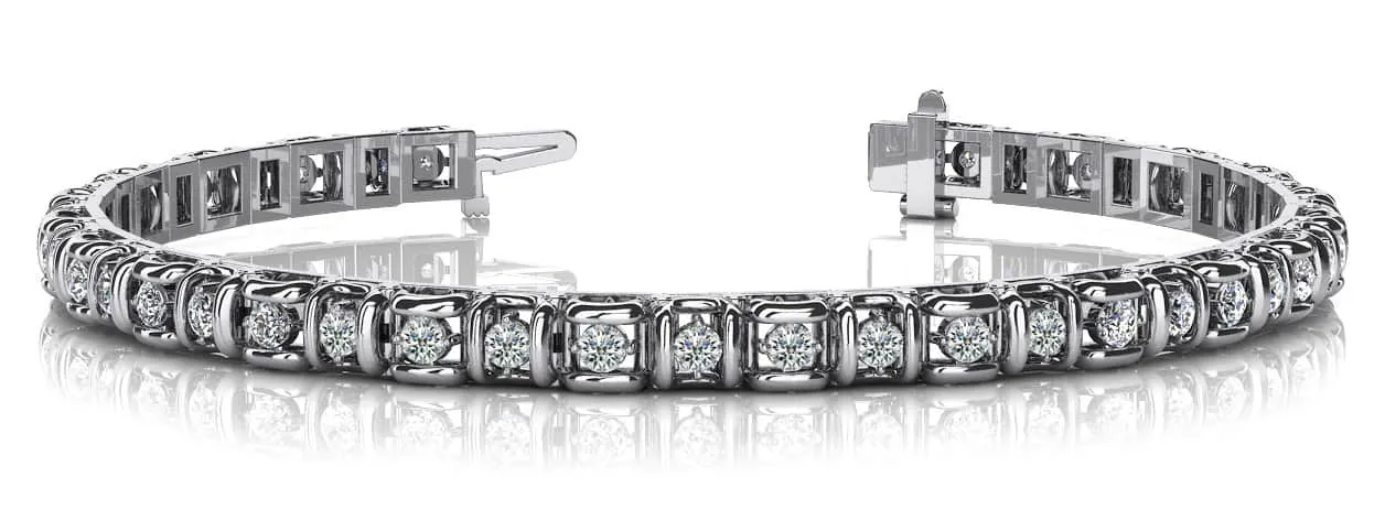 Cross Directional Link Lab-Grown Diamond Bracelet with 3.04 ct.(finished) 2.7mm