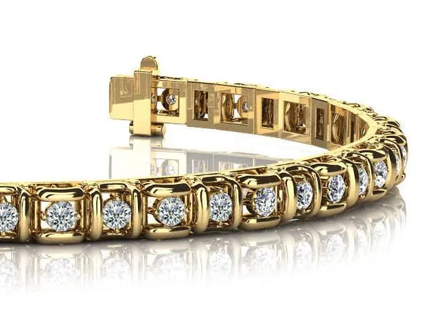 Cross Directional Link Lab-Grown Diamond Bracelet with 3.04 ct.(finished) 2.7mm