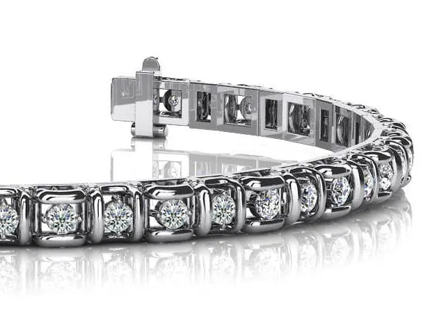 Cross Directional Link Lab-Grown Diamond Bracelet with 3.04 ct.(finished) 2.7mm