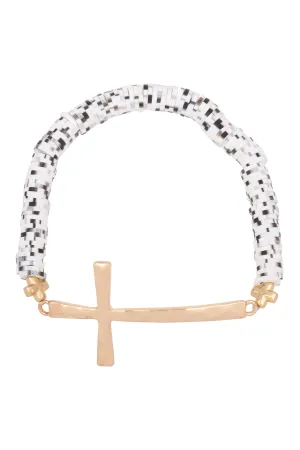 CROSS FIMO CHARM STRECH BRACELET
