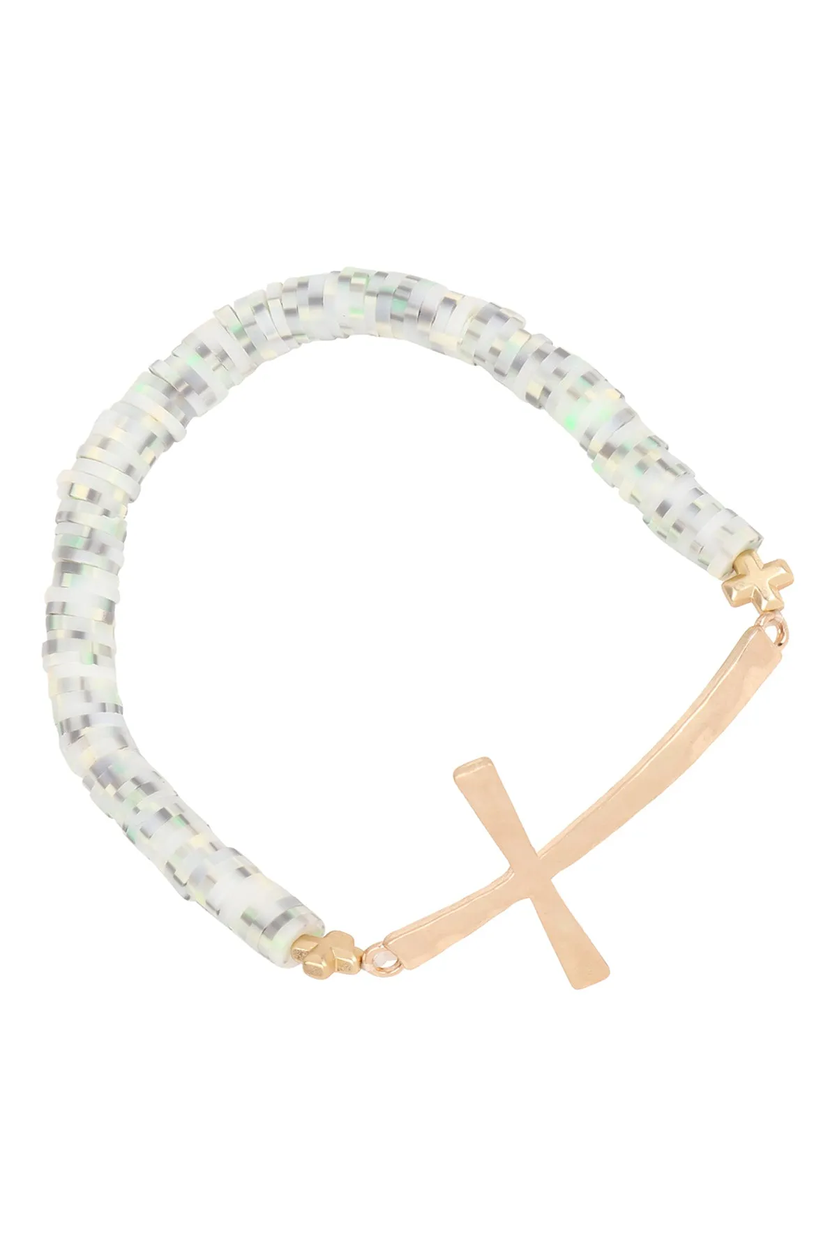 CROSS FIMO CHARM STRECH BRACELET