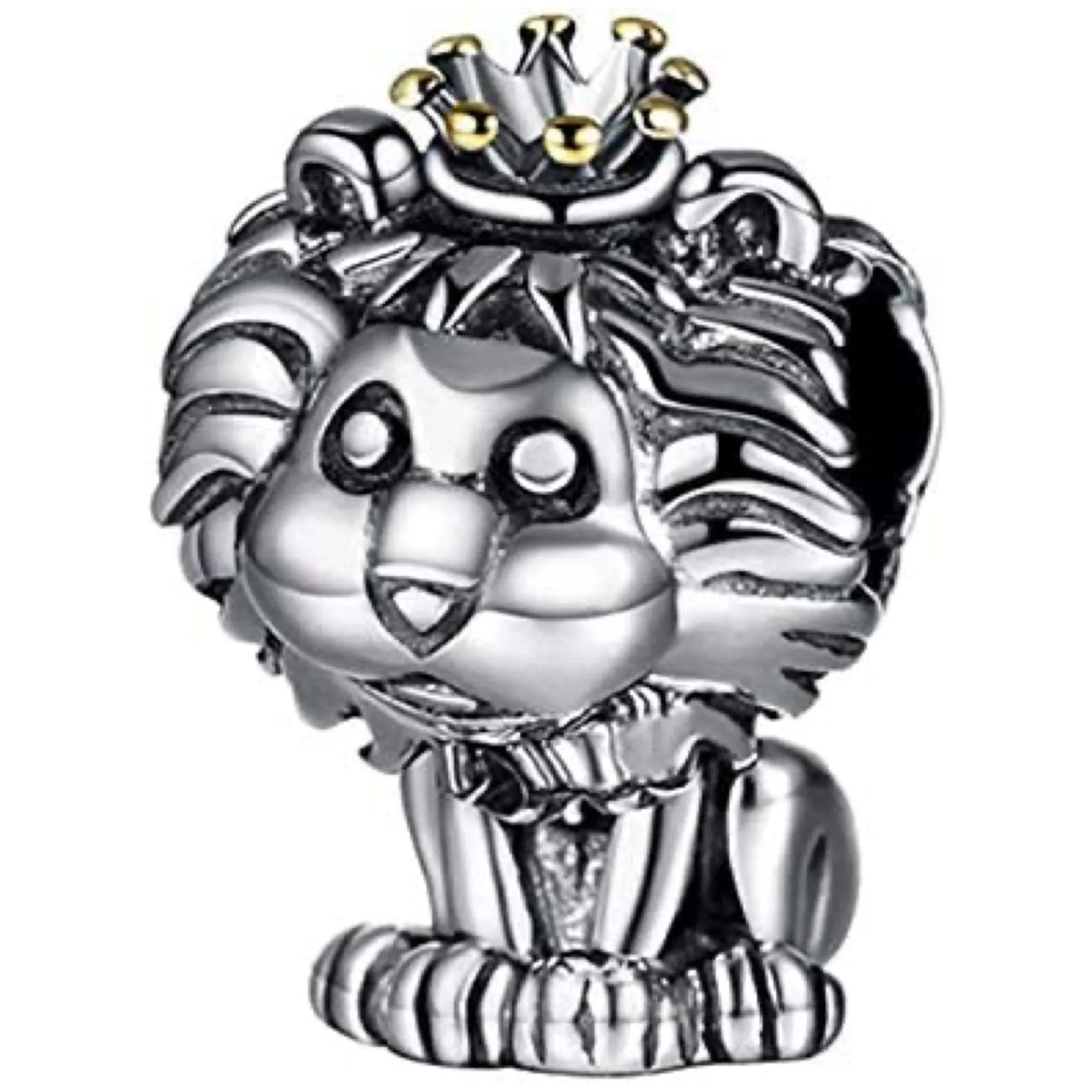 Crowned King Lion Bead Charm