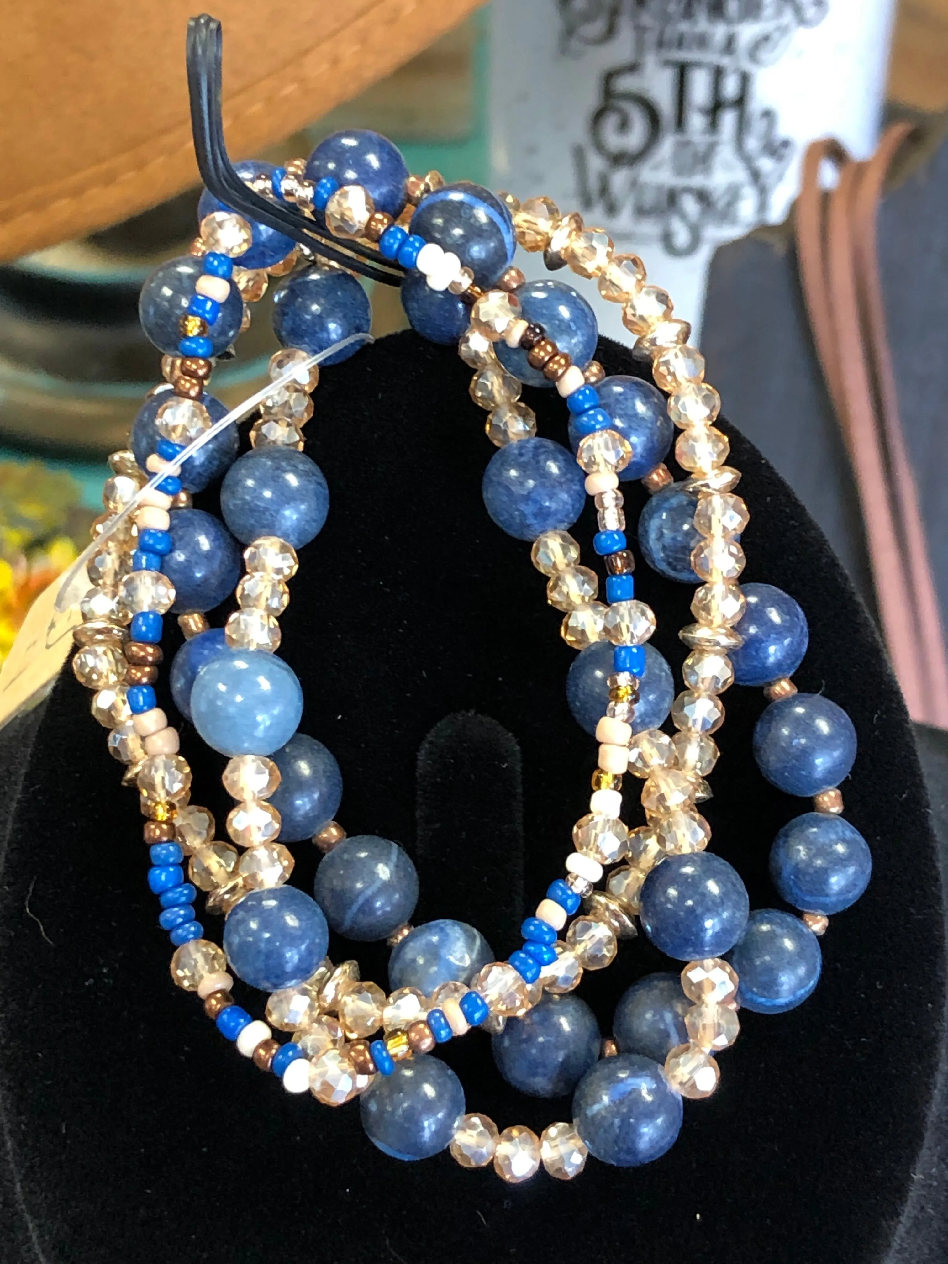 Crystal AB Beaded 4pc Bracelet Set