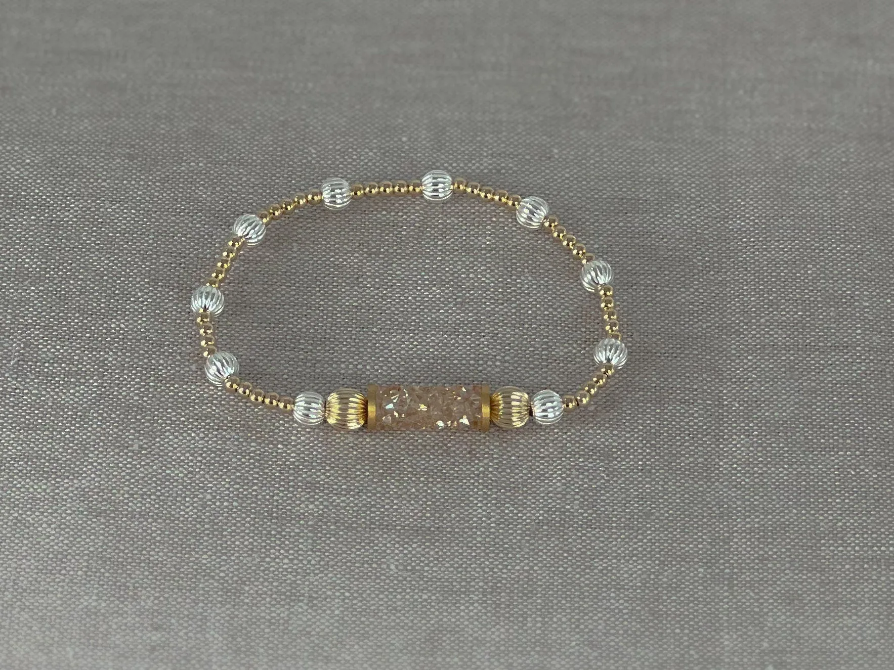 Crystal Bar Bracelet Gold and Silver