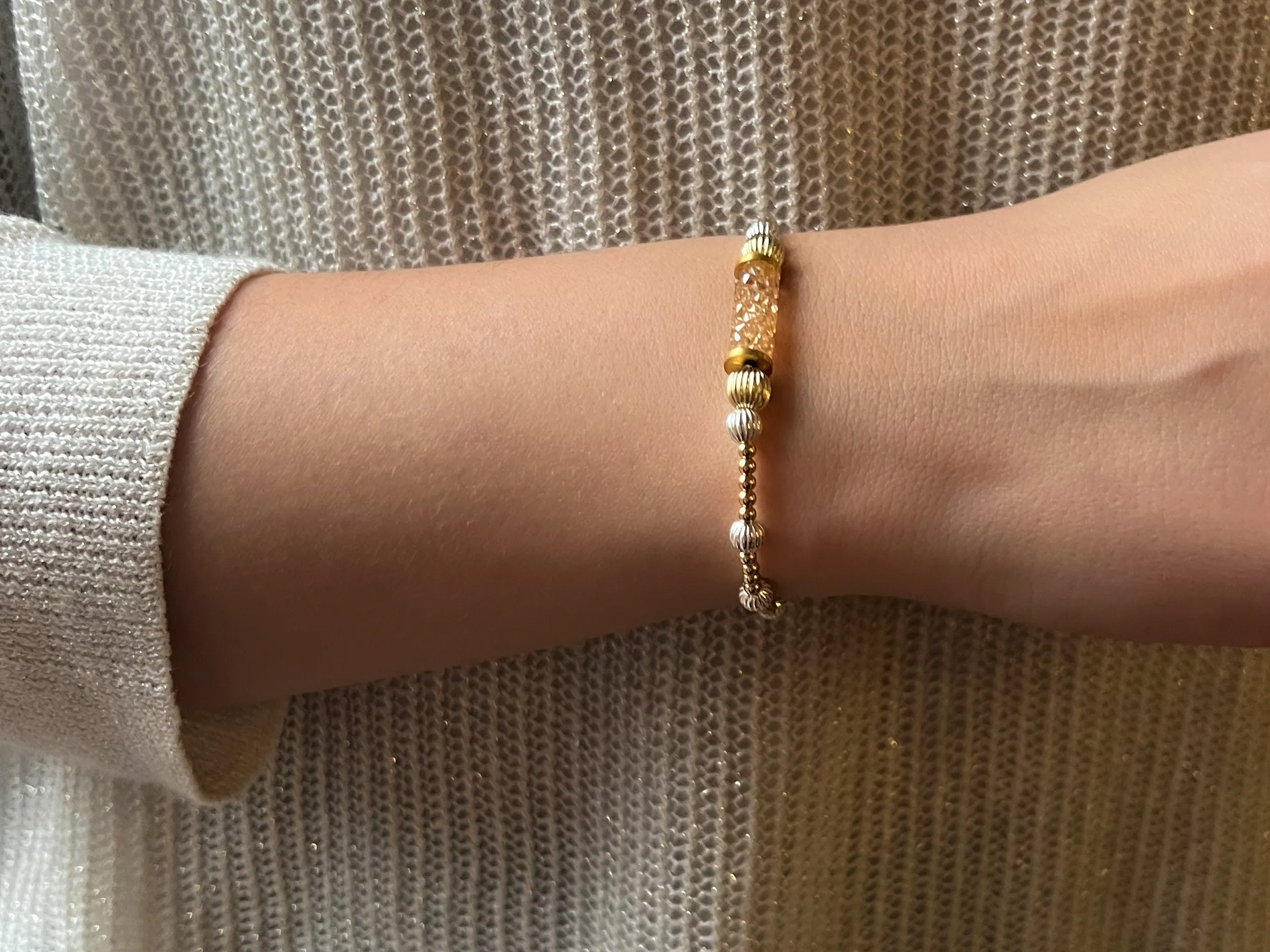 Crystal Bar Bracelet Gold and Silver