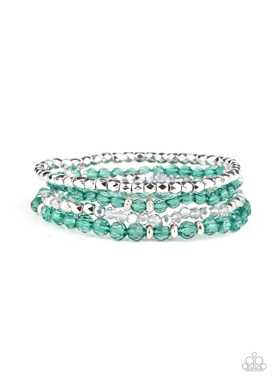 Crystal Crush Green Paparazzi Bracelet
