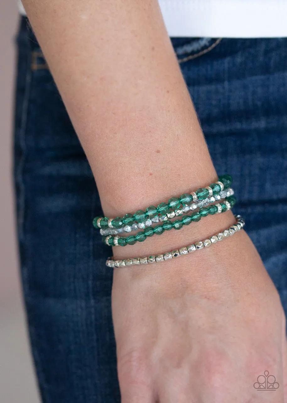 Crystal Crush Green Paparazzi Bracelet