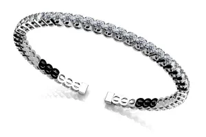 Curved Prong Flexible Diamond Bangle Lab-Grown Diamond Bracelet with 1.65 ct.(finished) 1.9mm