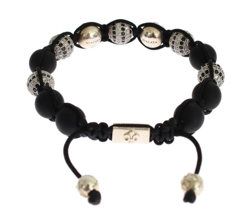 CZ Black Matte Onyx 925 Silver Bracelet