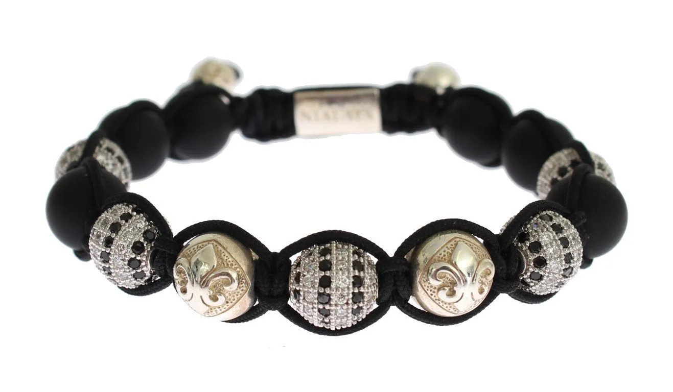 CZ Black Matte Onyx 925 Silver Bracelet
