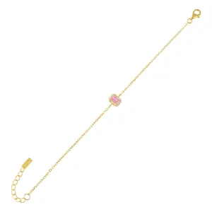 CZ Pink Illusion Baguette Bracelet