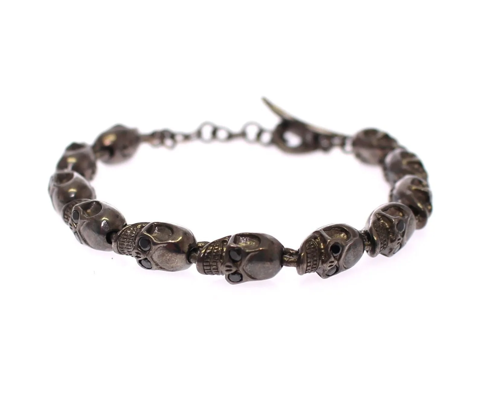 CZ Skull Black Rhodium 925 Silver Bracelet