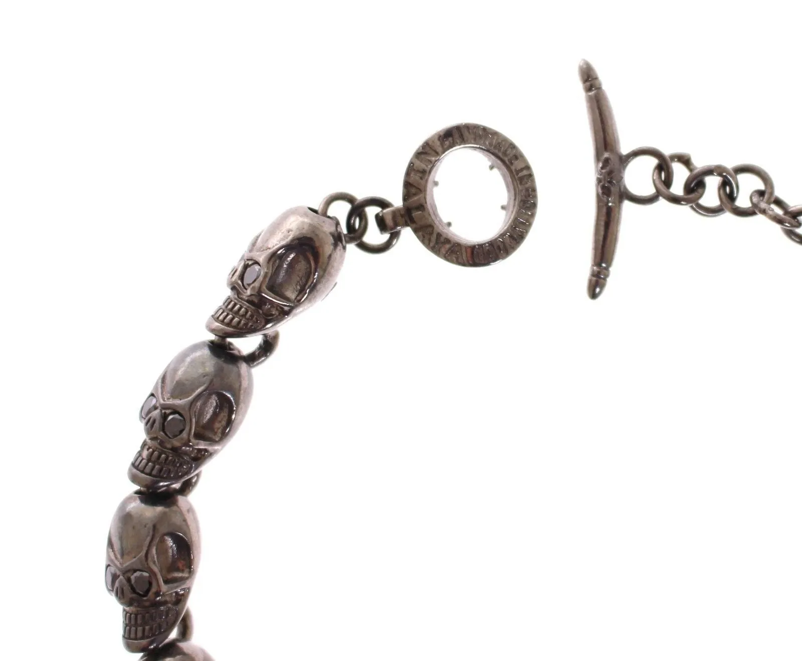 CZ Skull Black Rhodium 925 Silver Bracelet