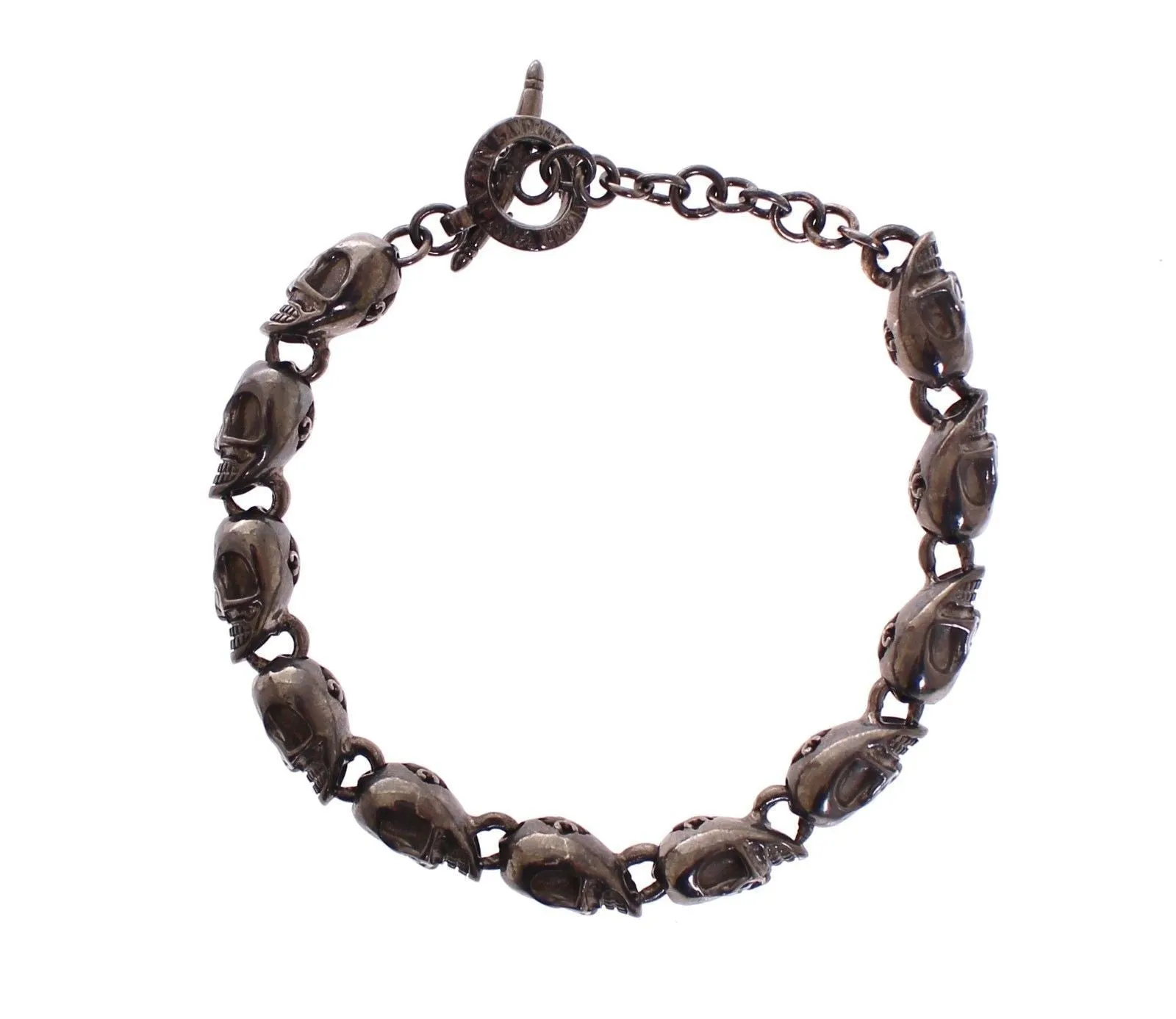 CZ Skull Black Rhodium 925 Silver Bracelet