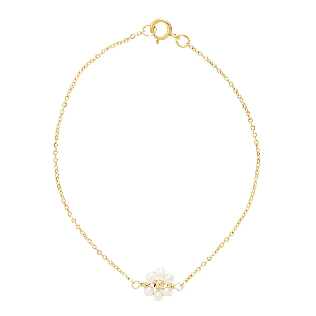 Daisy Pearl Bead Bracelet
