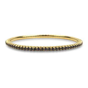 David Weisz 18k Yellow Gold Blue Sapphire Stretch Bracelet - 2.76ctw
