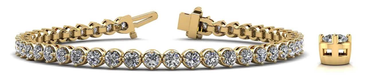 Dazzling Four Prong Lab-Grown Diamond Tennis Bracelet with 6.40 ct.(finished) 3.5mm