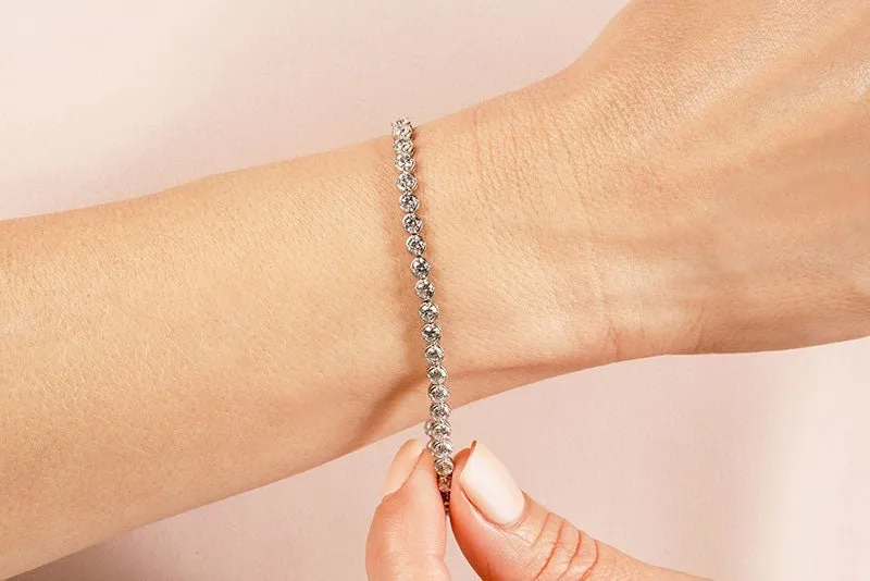Dazzling Four Prong Lab-Grown Diamond Tennis Bracelet with 6.40 ct.(finished) 3.5mm