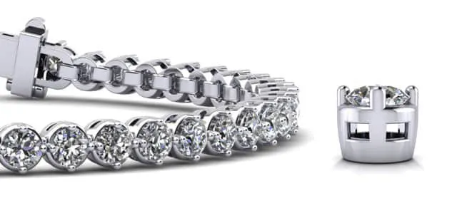 Dazzling Four Prong Lab-Grown Diamond Tennis Bracelet with 6.40 ct.(finished) 3.5mm