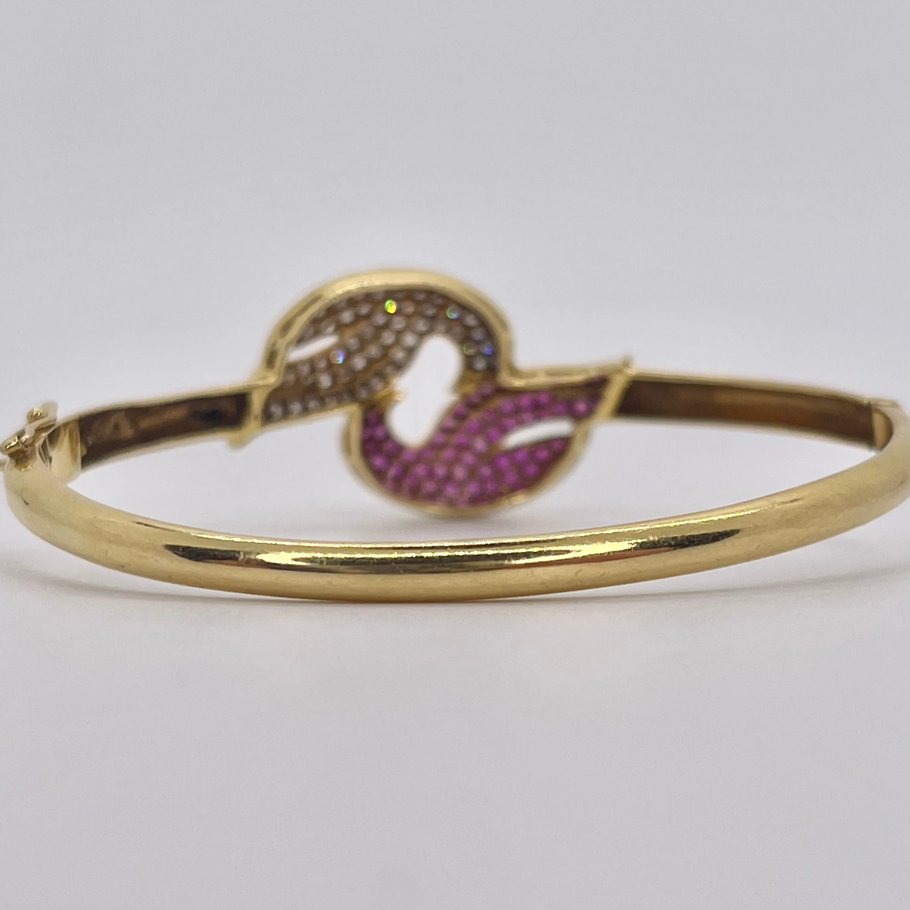 Diamond & Ruby Bangle Bracelet | 0.63 ctw, 0.82 ctw | 6.5"