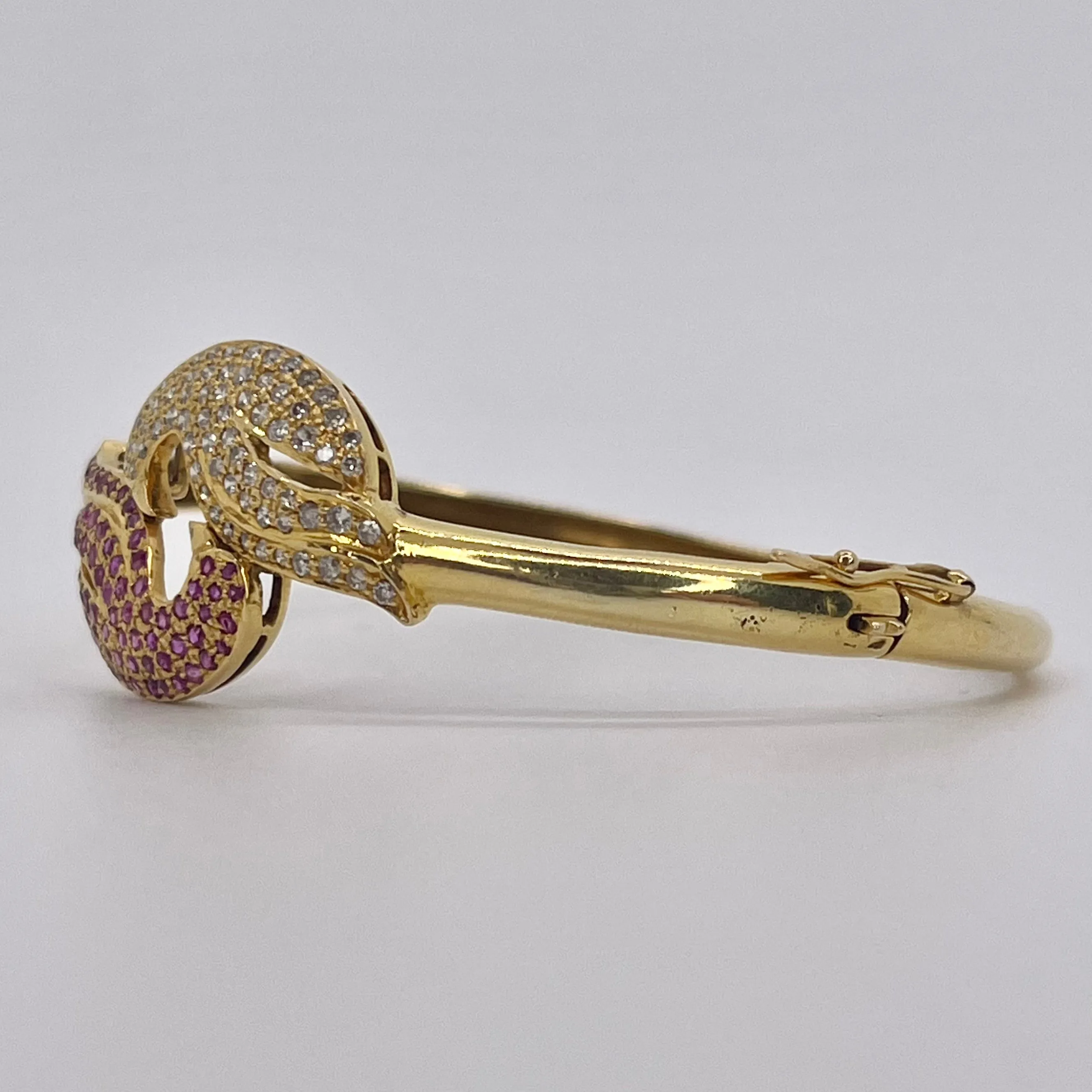 Diamond & Ruby Bangle Bracelet | 0.63 ctw, 0.82 ctw | 6.5"