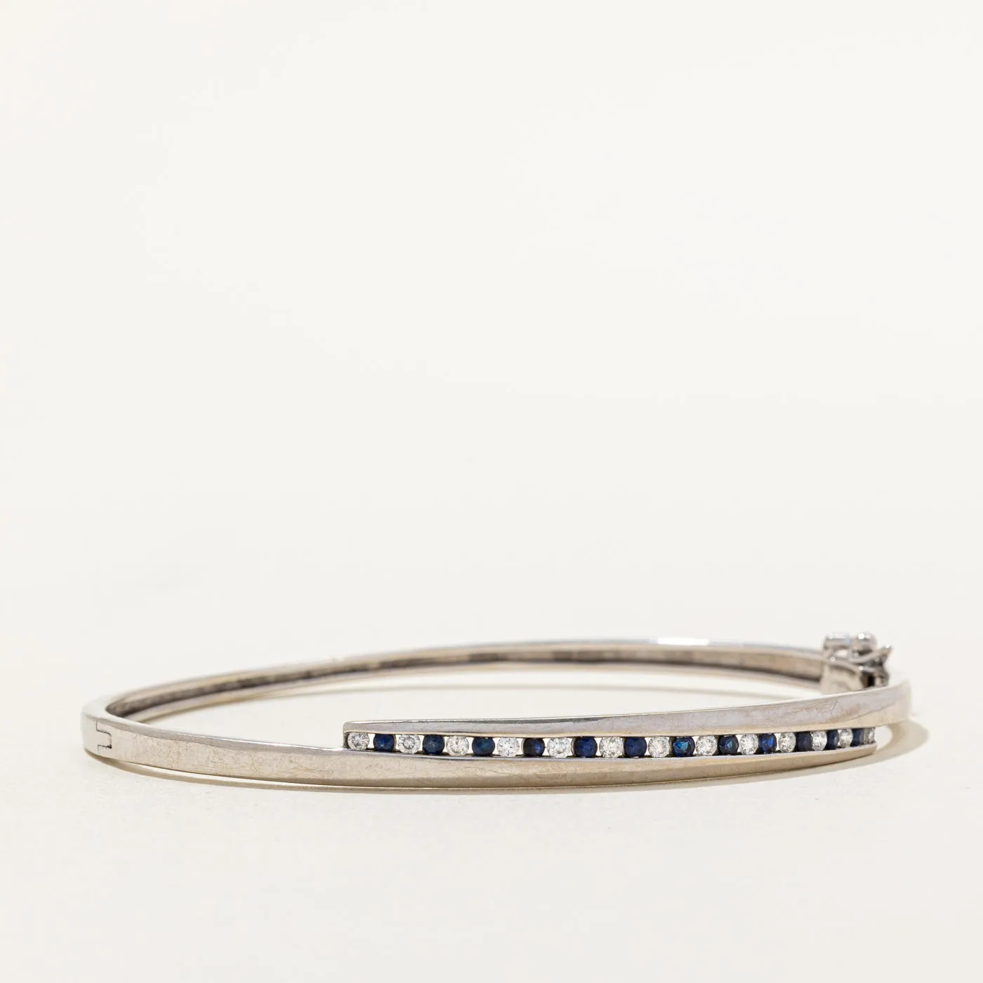 Diamond & Sapphire Tension Set Bracelet | 0.26ctw, 0.24ctw | 7" |