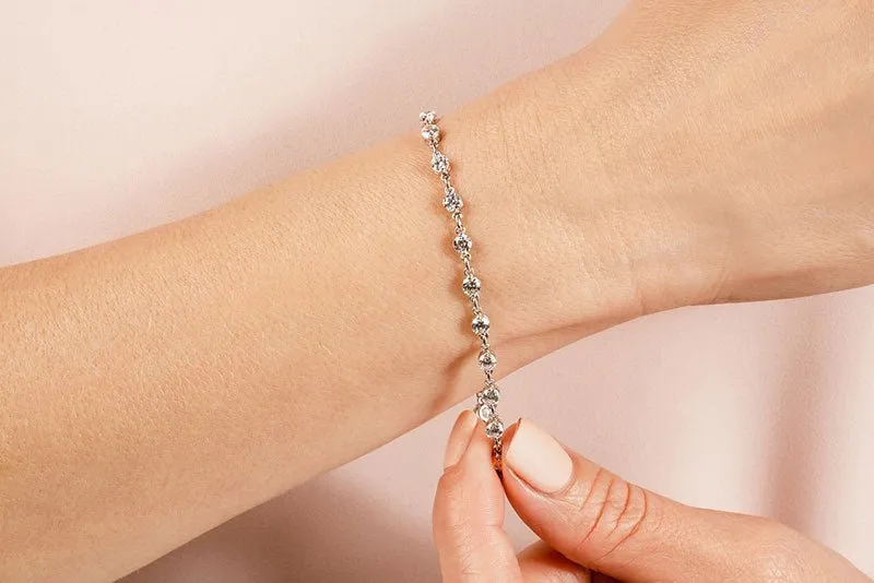 Diamond And Chain Link Diamond Bracelet with 0.91 ct.(finished) 2mm
