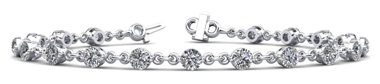 Diamond And Chain Link Diamond Bracelet with 0.91 ct.(finished) 2mm