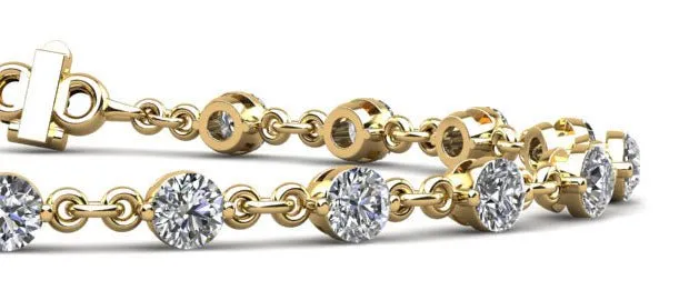 Diamond And Chain Link Diamond Bracelet with 0.91 ct.(finished) 2mm