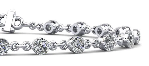 Diamond And Chain Link Diamond Bracelet with 0.91 ct.(finished) 2mm
