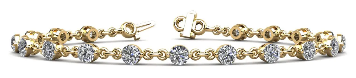 Diamond And Chain Link Diamond Bracelet with 0.91 ct.(finished) 2mm