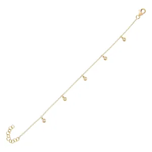 Diamond Bezel Dangle Bracelet 14K