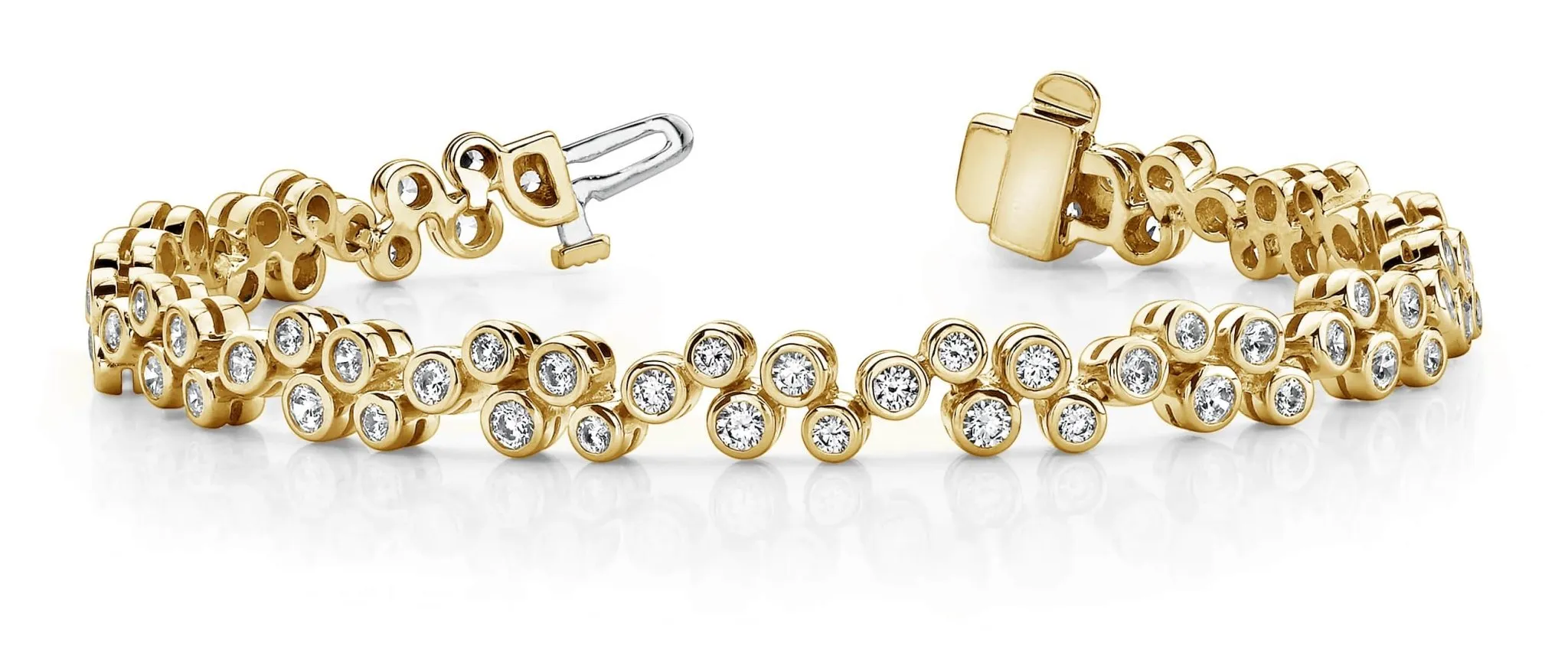 Diamond Bubble Bracelet Lab-Grown Diamond with 3.07 ct.(finished) 2mm, 2.25mm, 2.5mm