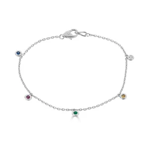 Diamond By The Yard 5-Stone Colored Bracelet