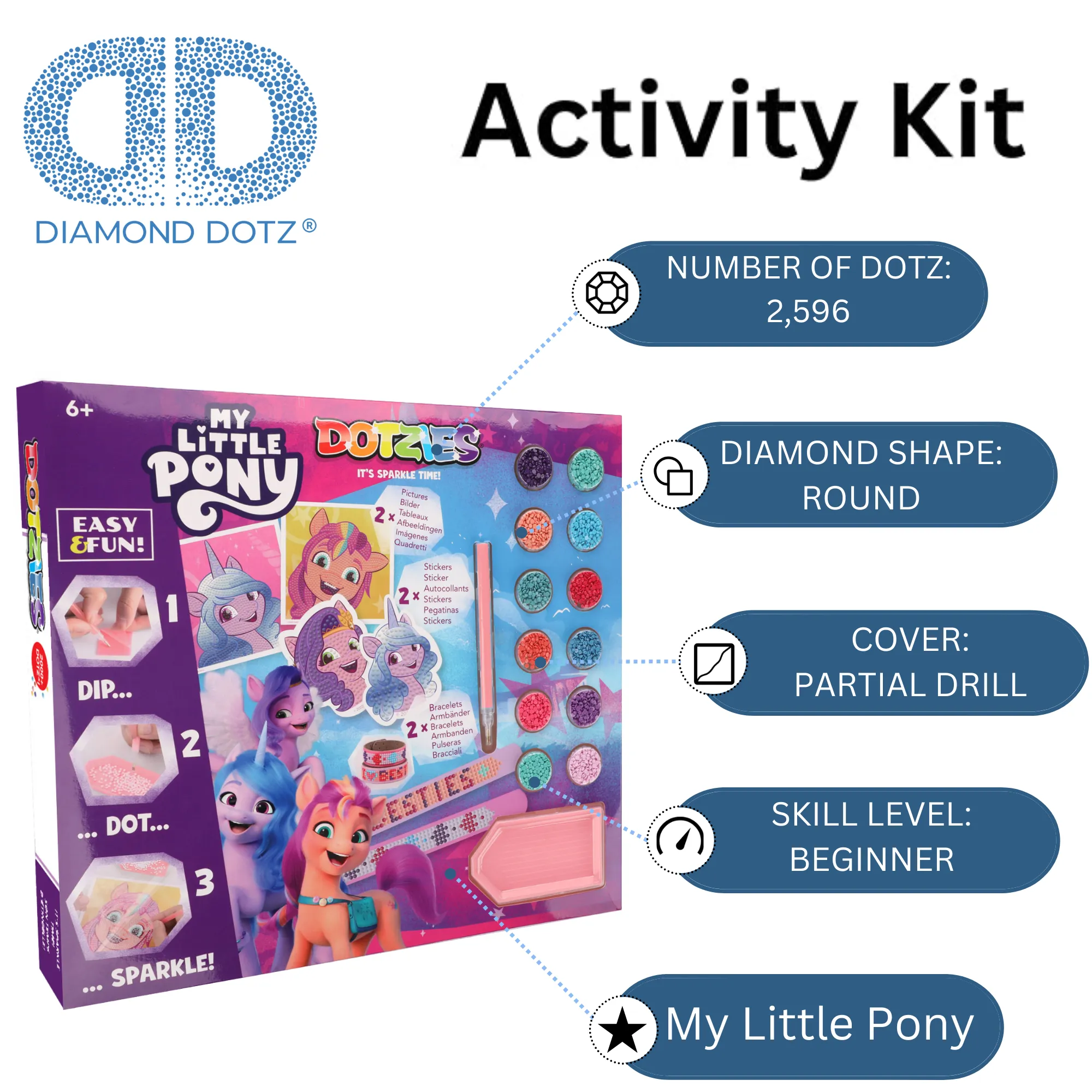 Diamond Dotz DOTZIES My Little Pony Activity Set - 6 Projects