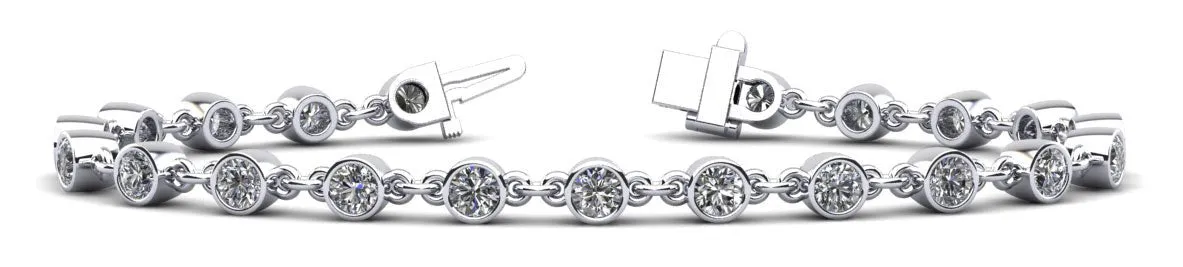 Diamond Drops Chain Link Bezel Lab-Grown Diamond Bracelet with 3.36 ct.(finished) 3.5mm