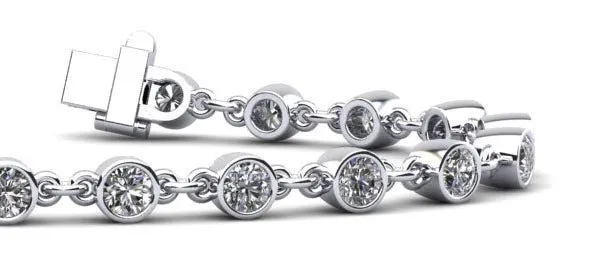 Diamond Drops Chain Link Bezel Lab-Grown Diamond Bracelet with 3.36 ct.(finished) 3.5mm