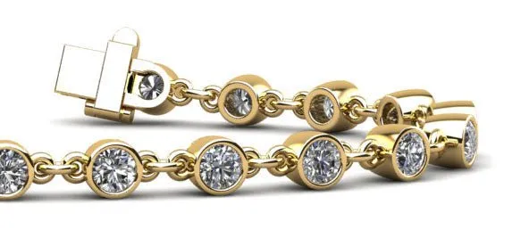 Diamond Drops Chain Link Bezel Lab-Grown Diamond Bracelet with 3.36 ct.(finished) 3.5mm
