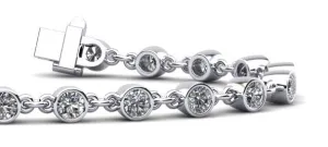 Diamond Drops Chain Link Bezel Lab-Grown Diamond Bracelet with 3.36 ct.(finished) 3.5mm