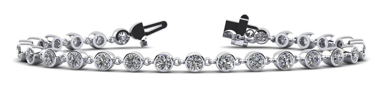 Diamond Drops Single Link Bezel Lab-Grown Diamond Bracelet with 2.04 ct.(finished) 2.5mm