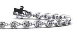 Diamond Drops Single Link Bezel Lab-Grown Diamond Bracelet with 2.04 ct.(finished) 2.5mm