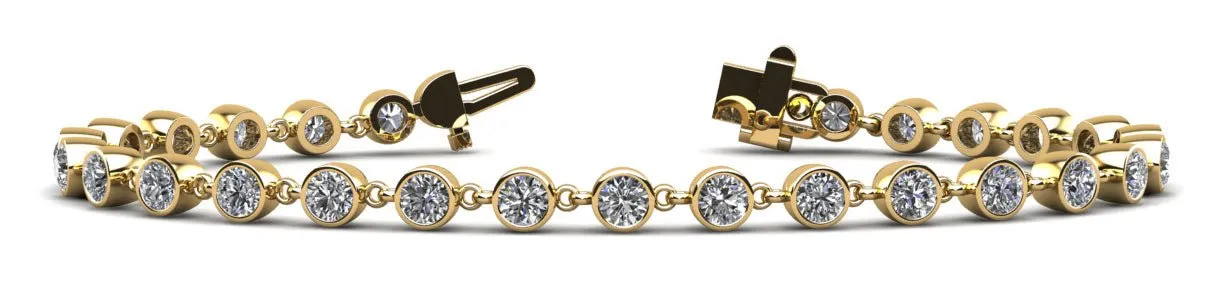 Diamond Drops Single Link Bezel Lab-Grown Diamond Bracelet with 2.04 ct.(finished) 2.5mm