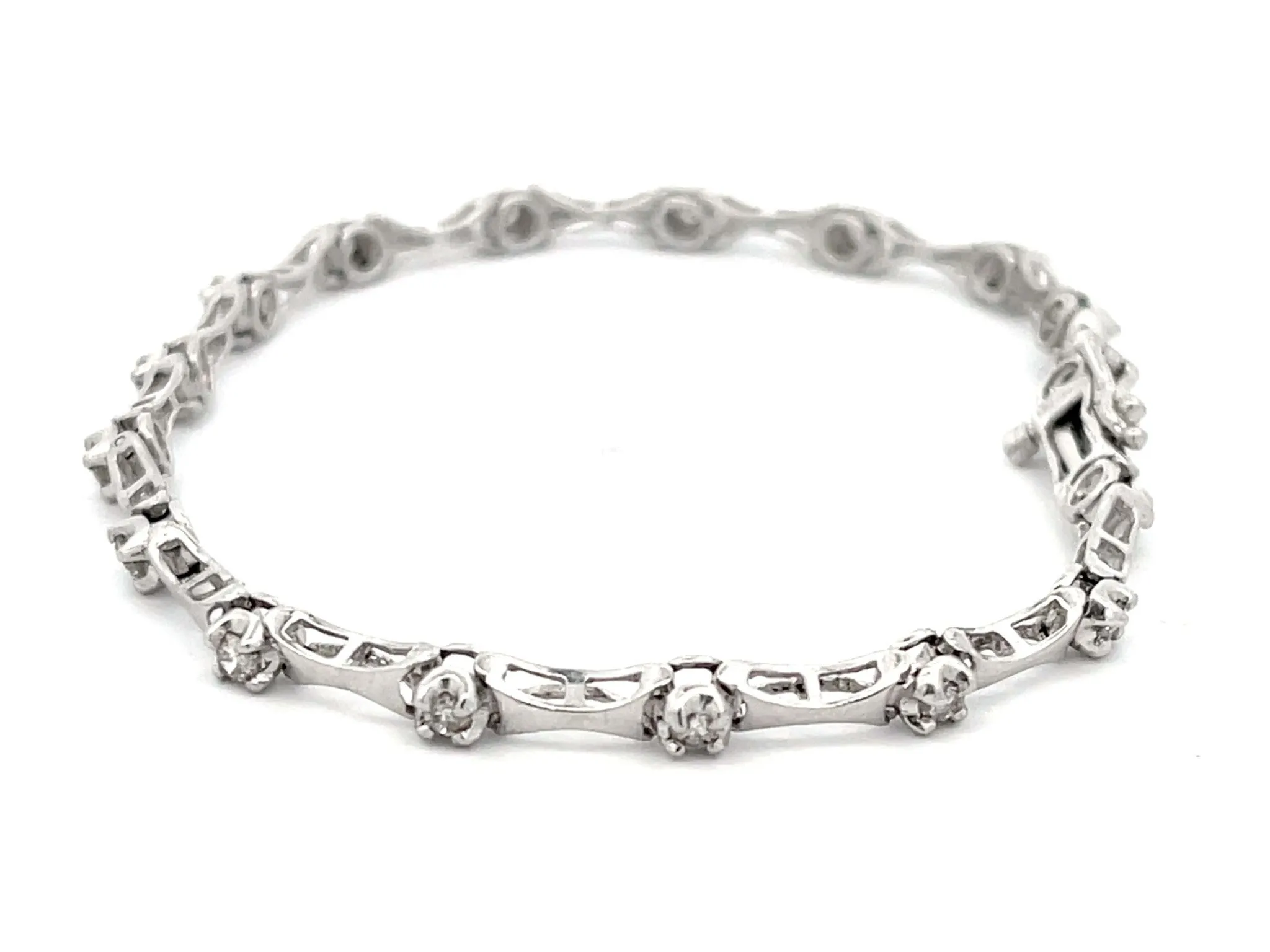 Diamond Link Bracelet in Platinum