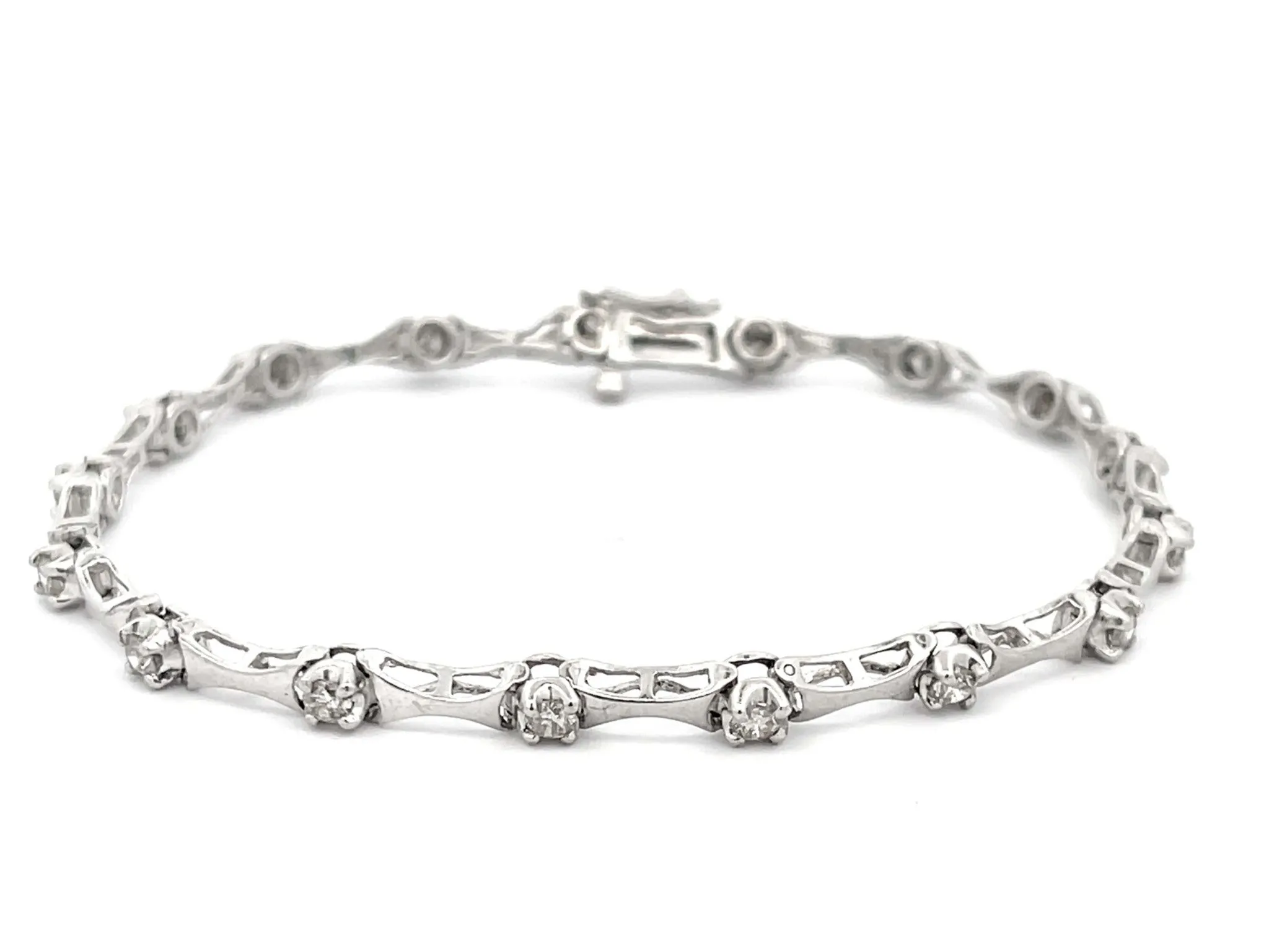 Diamond Link Bracelet in Platinum