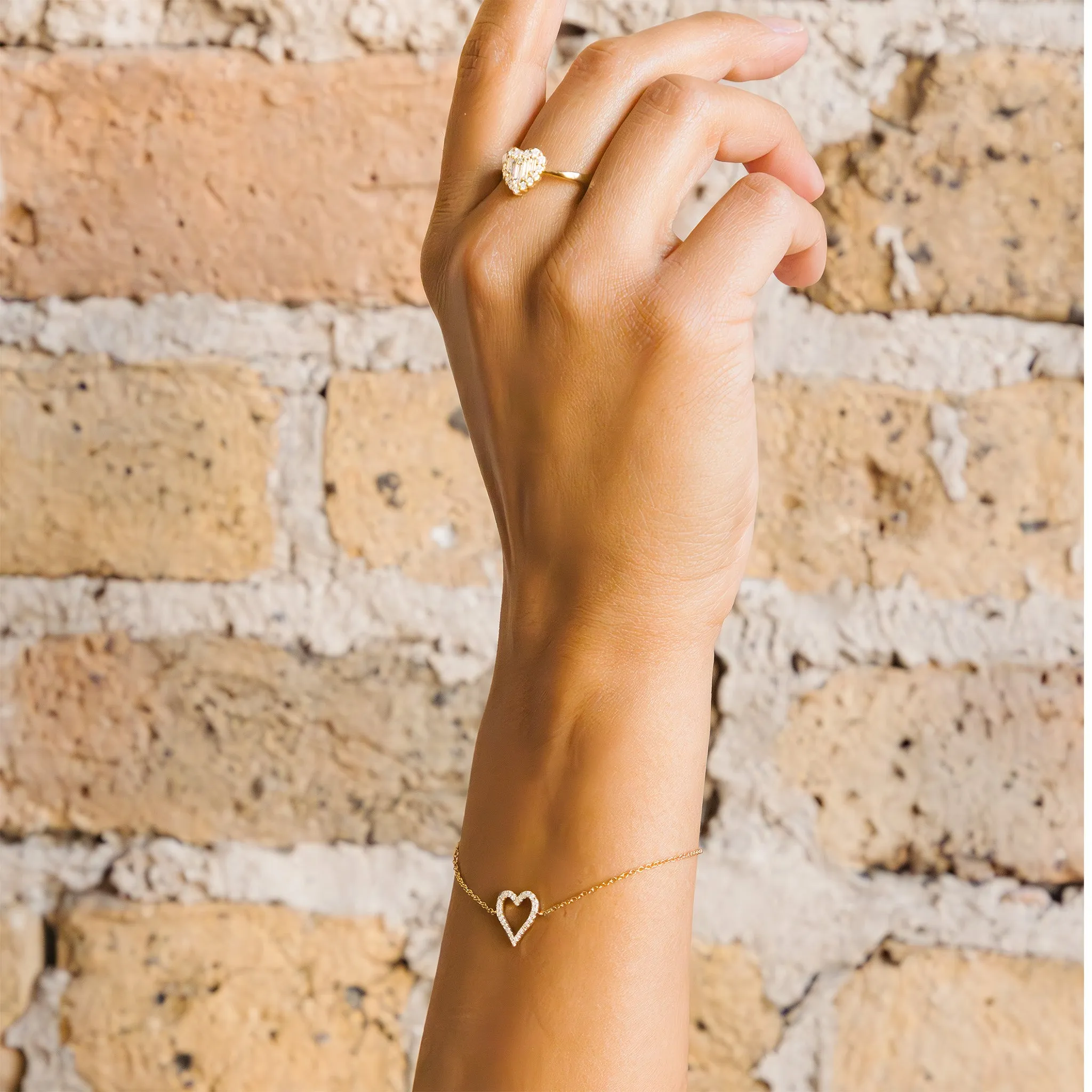 Diamond Open Heart Bracelet